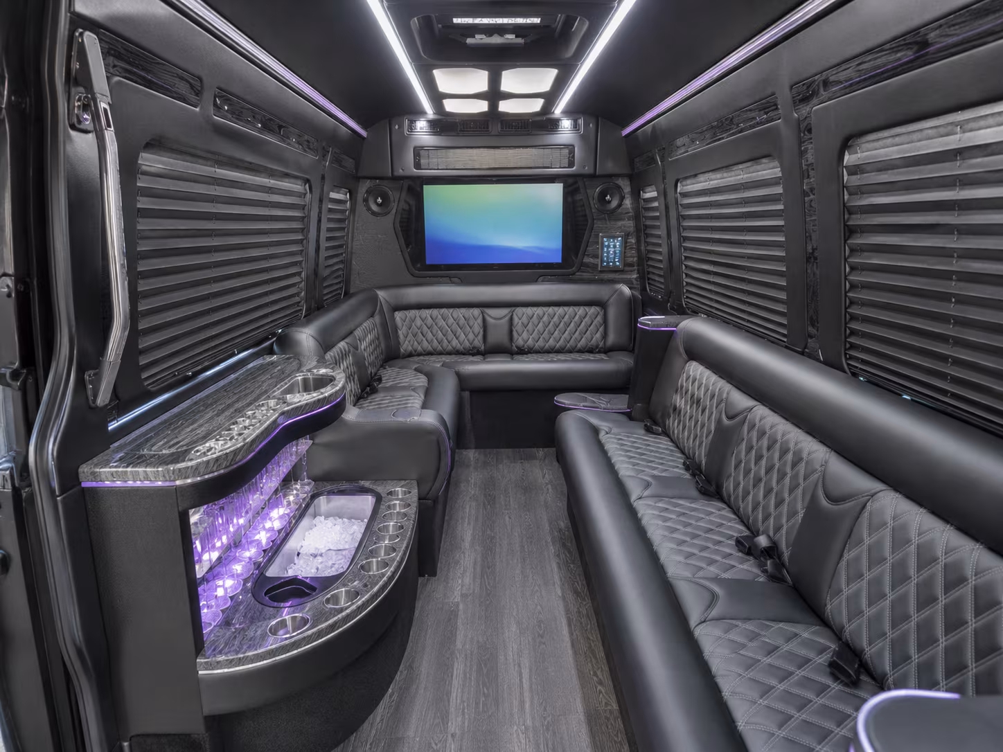 hamilton 40 passenger party bus inside