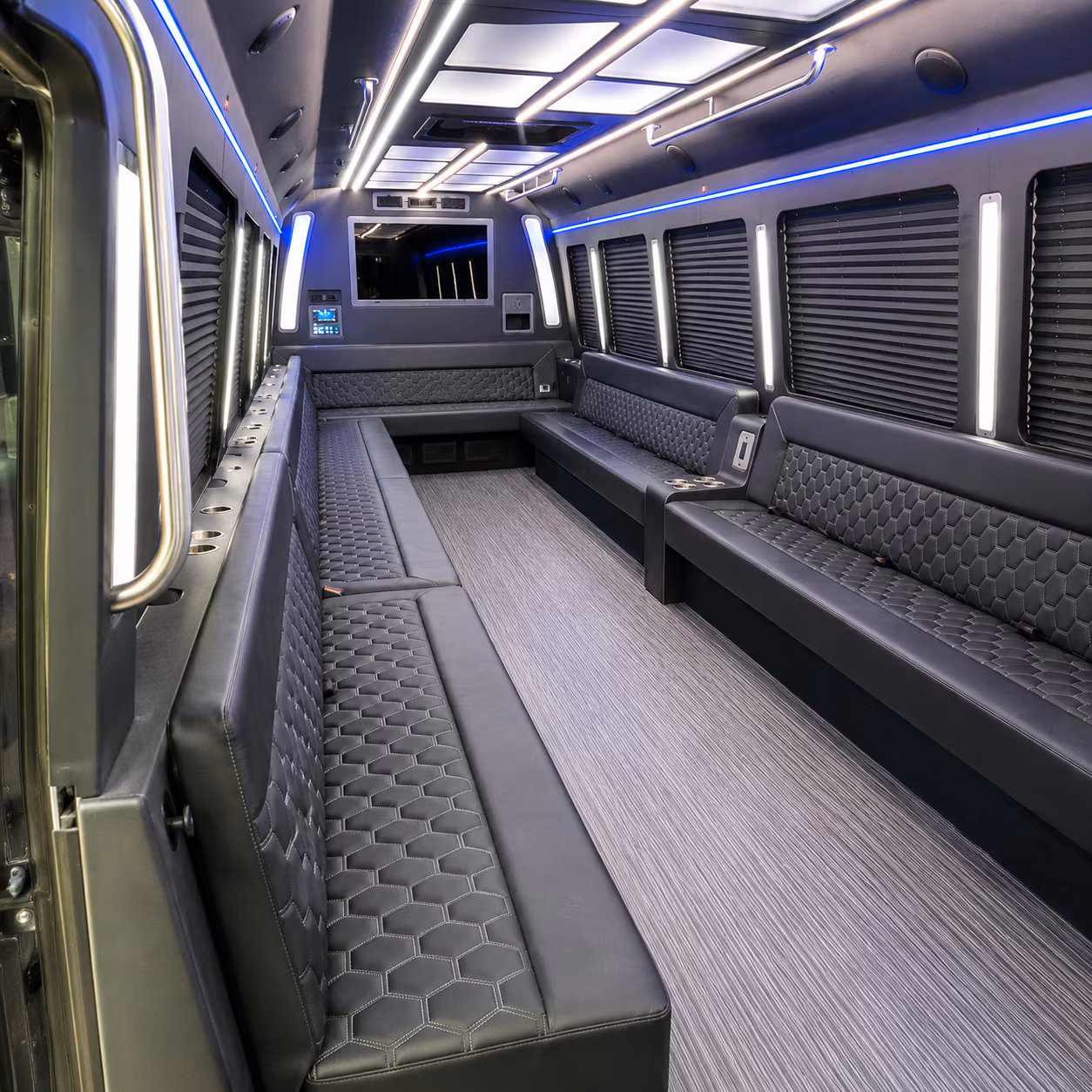 hamilton 40 passenger party bus interior