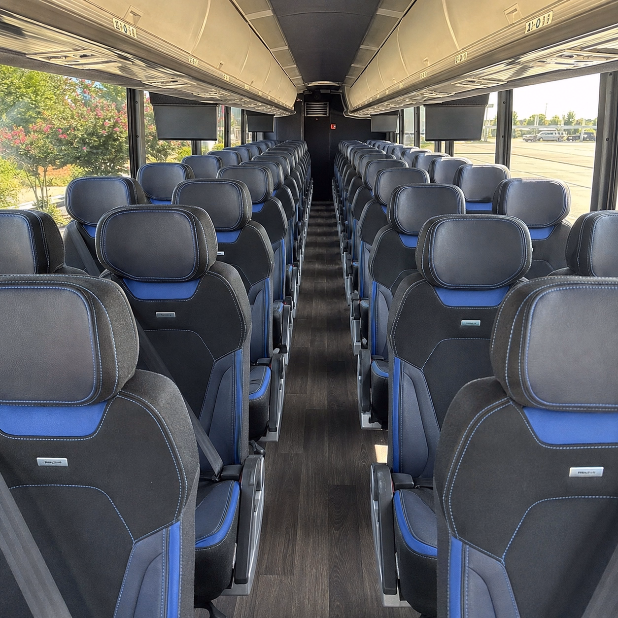 hamilton charter bus rental interior