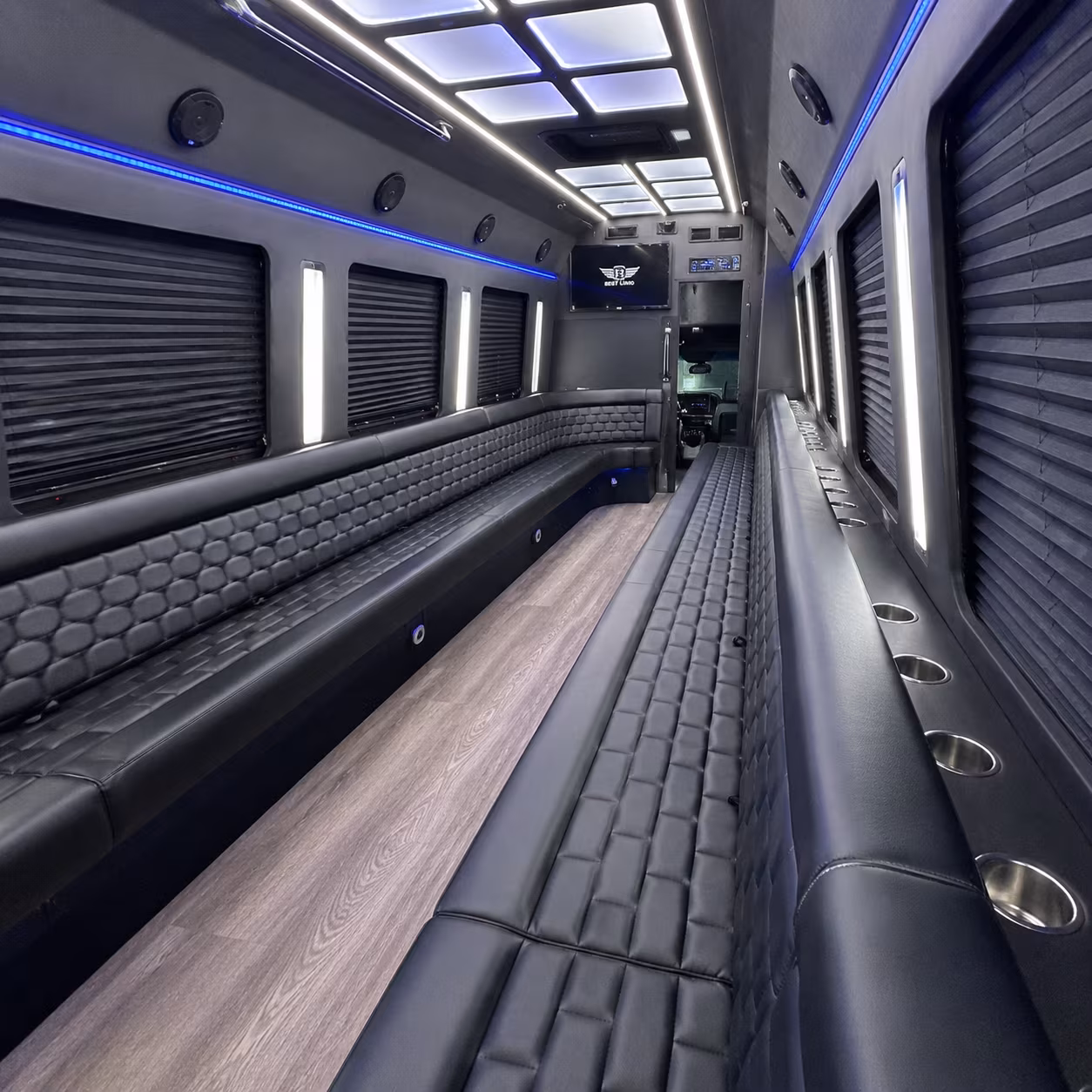 hamilton party bus rental interior